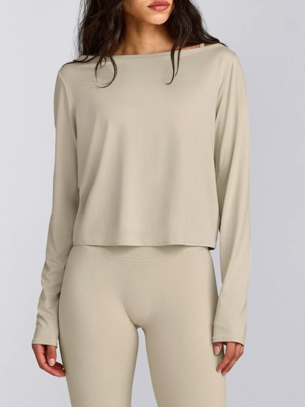 FormeSoft™ Relaxed Slash Neck Long Sleeve Top